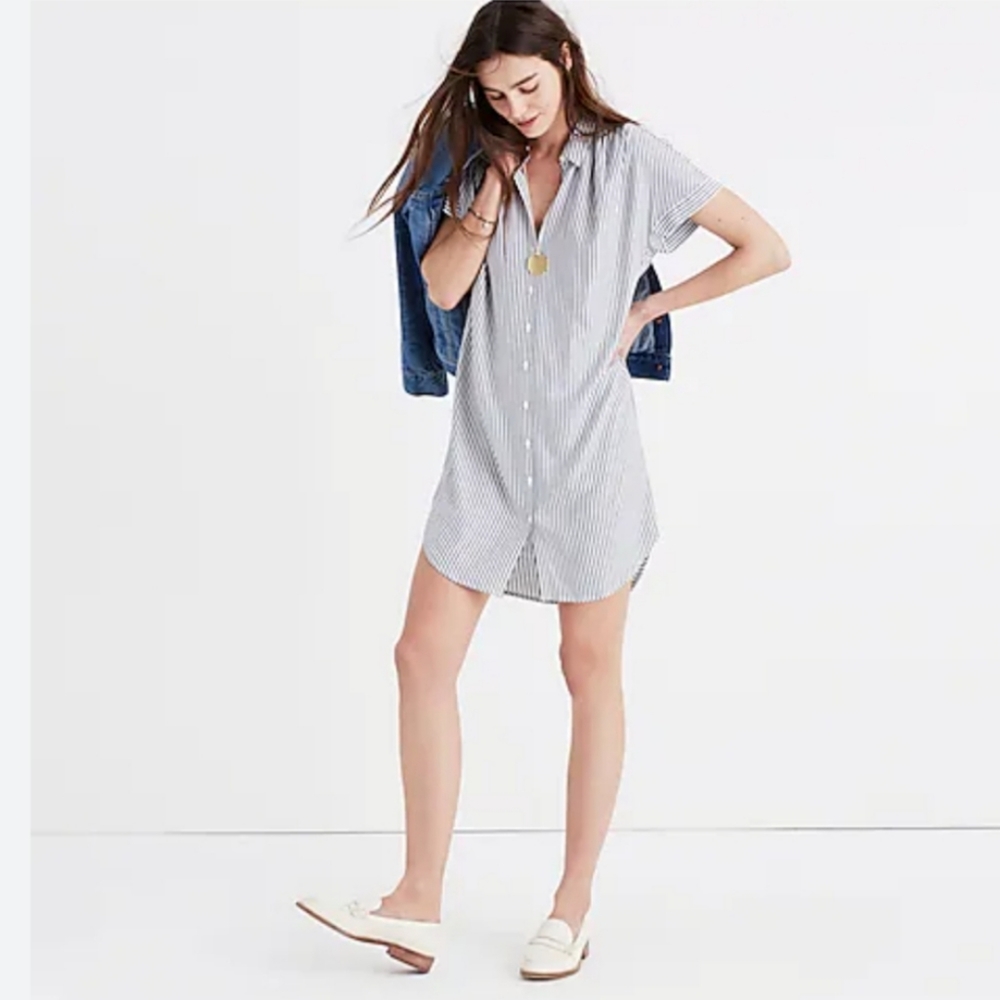 Madewell Central Shirtdress in Stripe (M)